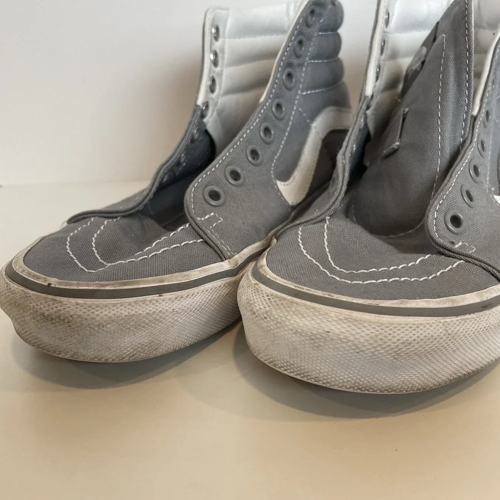 Vans Hi Top Sk8‎ Gray White Mens Size 6 721454 Missing Laces
